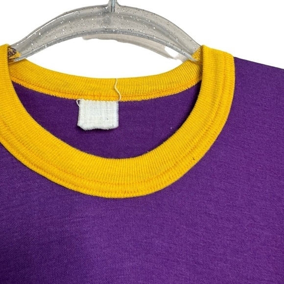 Vintage Chaska Minnesota MN CMS Band 1982 Ringer T Shirt Purple Womens Xs/S - Picture 2 of 6